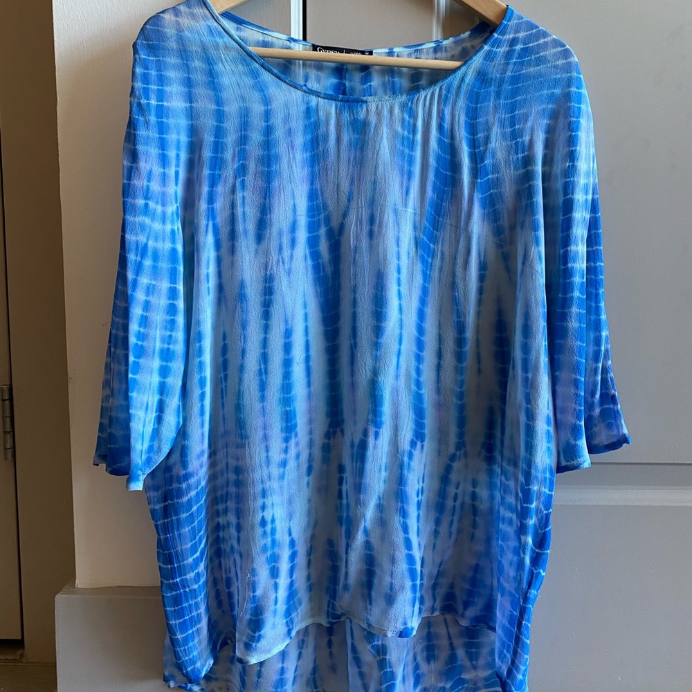 Gypsy tie dye silk blouse